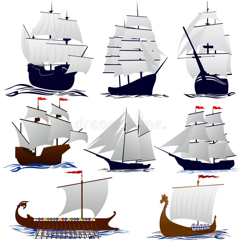 Old sailing ships stock vector. Illustration of wave 26846625