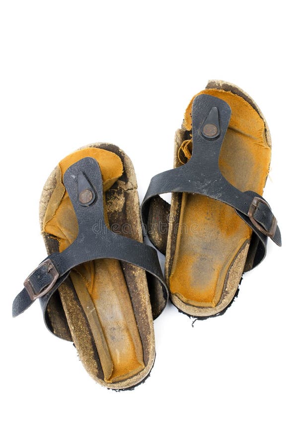 Old Sandals over white stock image. Image of informal - 41242067