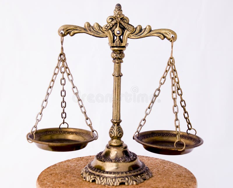 United States of America Constitution and Scales of Justice Stock Photo