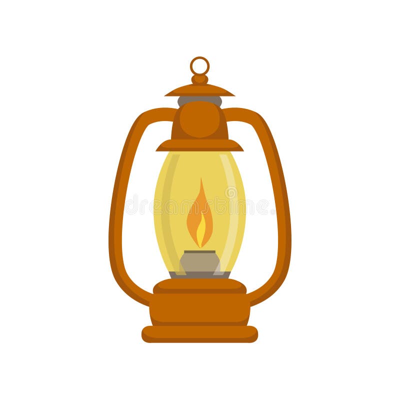 Old-school Kerosene Lamp stock vector. Illustration of childish - 75234277