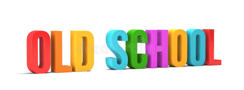 Old School word. 3D Render illustration in white background royalty free illustration