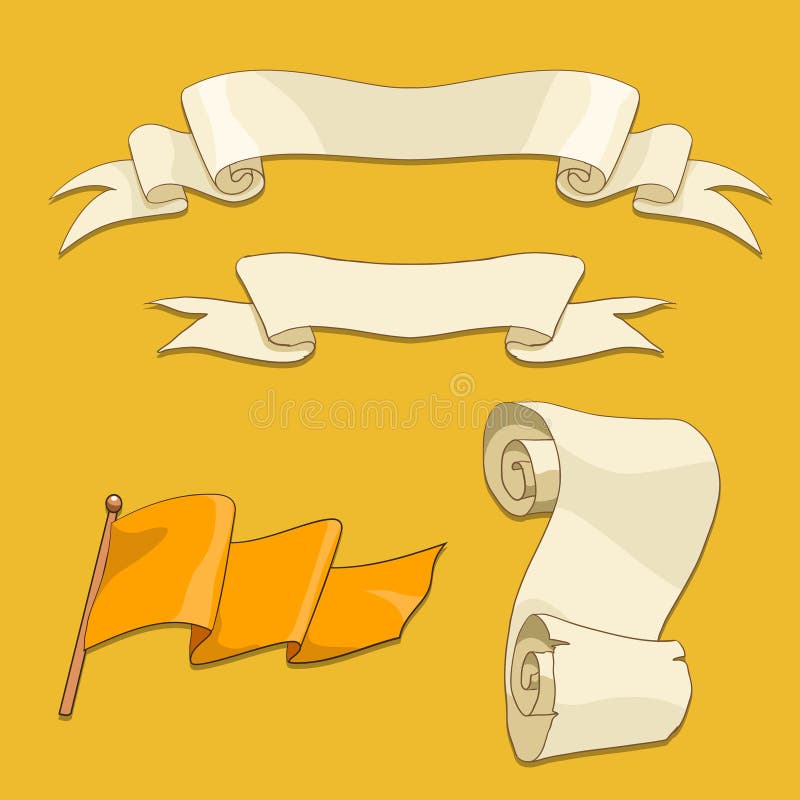 Old Scroll Flag and Ribbon Vector Illustration Stock Vector