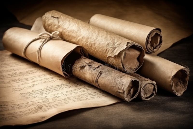 Old scrolls. Generate Ai vector illustration