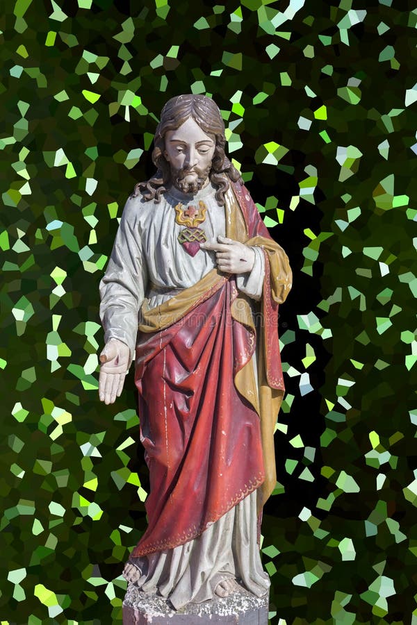 Old Sculpture Oh Jesus Christ Stock Illustration - Illustration of belief,  christianity: 231736998