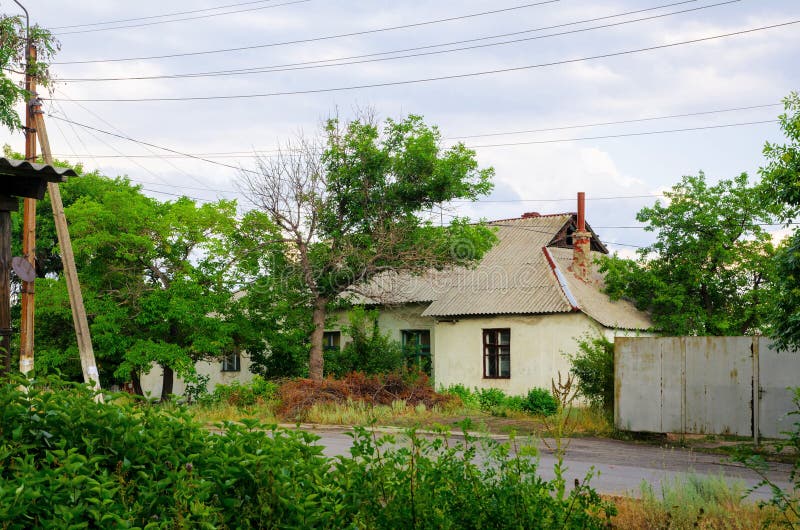 Old Semidetached House of Barrack Type. Stock Image Image of