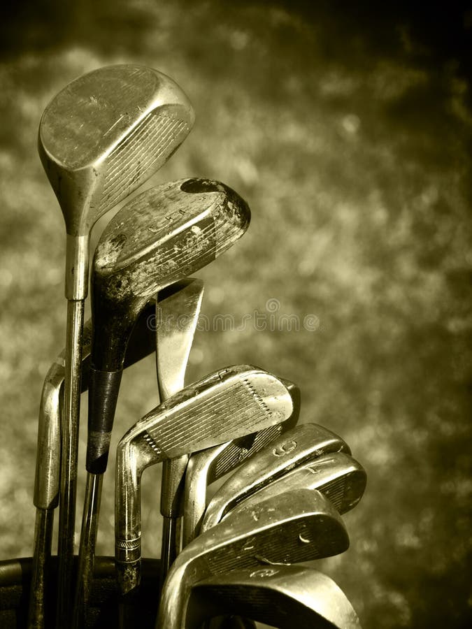 Old Set of Rough Used Golf Clubs Stock Image Image of cloud, leisure