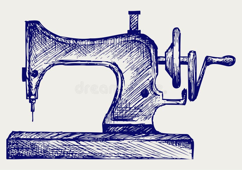 Singer Sewing Machine Parts Vintage Line Stock Vector (Royalty