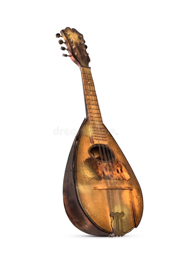 Old shabby mandolin royalty free stock image