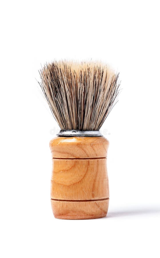 Old Shaving Brush Isolated on White Background Stock Photo Image of fashion, life 61470392