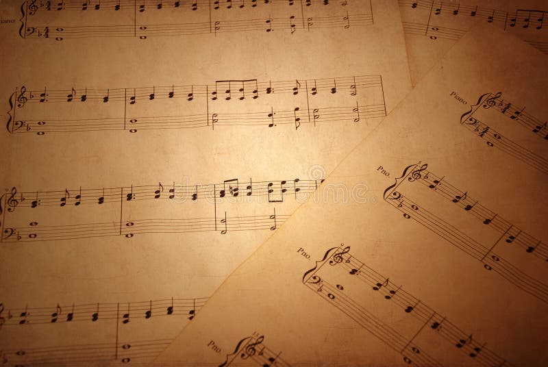 Genuine old music sheets. stock image. Image of quavers 2477849