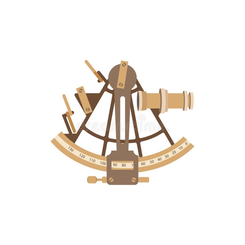 Old ship sextant. Vector illustration in a flat style vector illustration Old ship sextant. Vector illustration in a flat style vector illustration