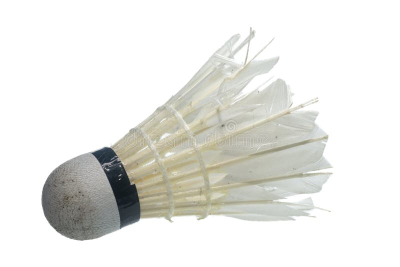 Old Shuttlecocks for Badminton on a White Background Stock Image