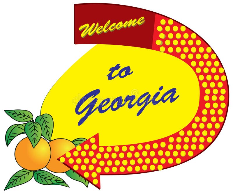 Old Sign Welcome To Georgia Stock Vector - Illustration of booth