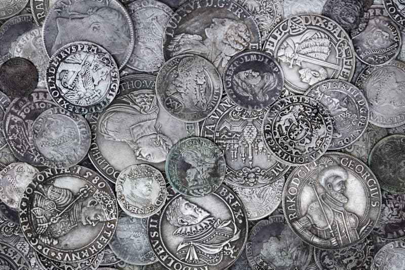 Old Silver Coins royalty free stock photos Old Silver Coins royalty free stock photos