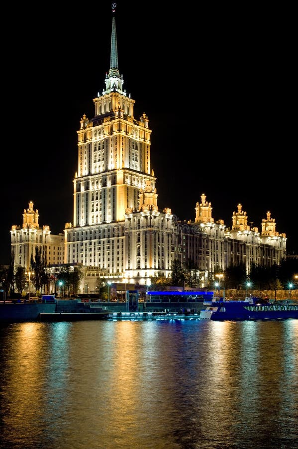 Old skyscraper at night