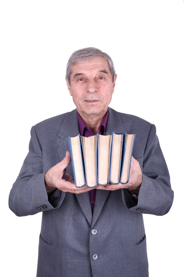 Old Smiling Professor Holding A Books Stock Photo Image of person, view 22716292