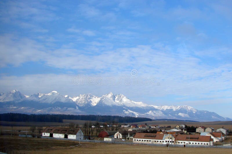 Old Smokovec town. Slovakia. Winter landscapes of towns and villages near the mountain ranges of the High Tatras.