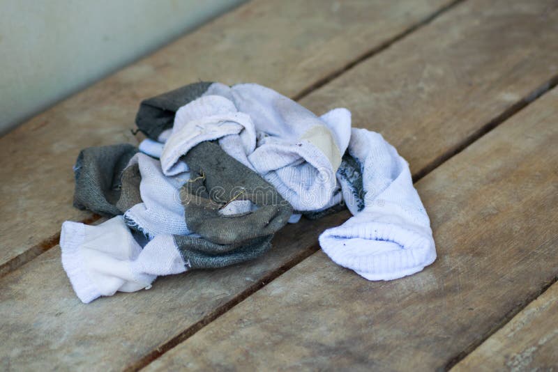 Old socks on wooden table stock image. Image of child - 102123273