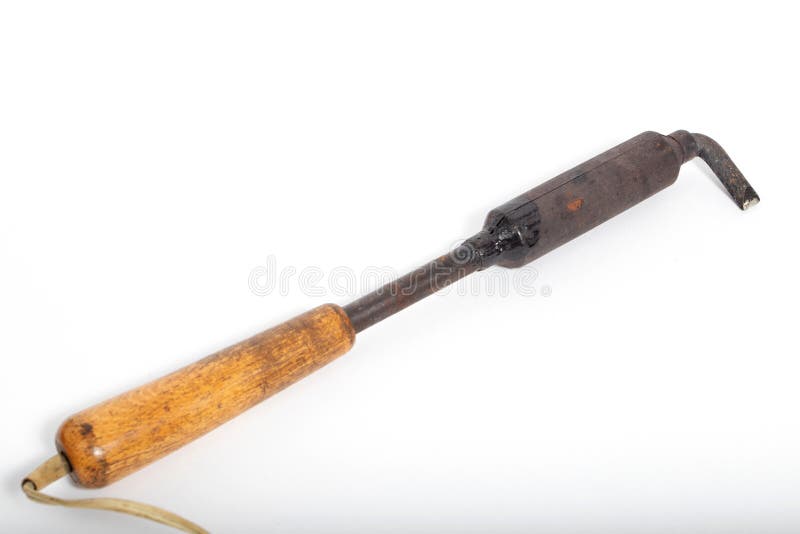 Old Soldering Iron with Wooden Handle for Welding Stock Image Image