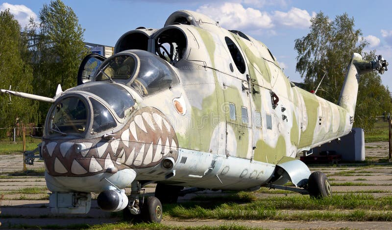 Old Soviet military helicopter MI-24