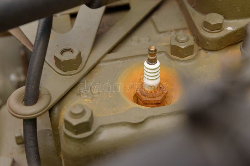 Old Spark Plug of an Vintage Car Stock Photo Image of electric