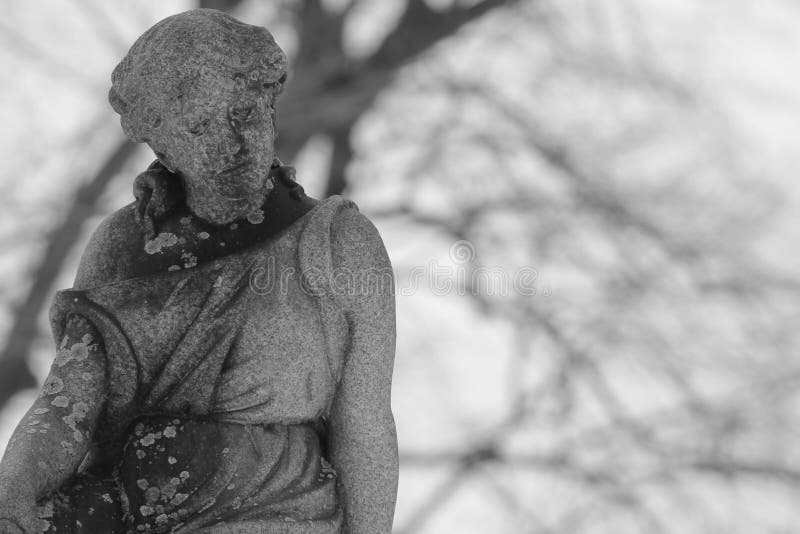 Old Statue Black and White stock photo. Image of white 38733912