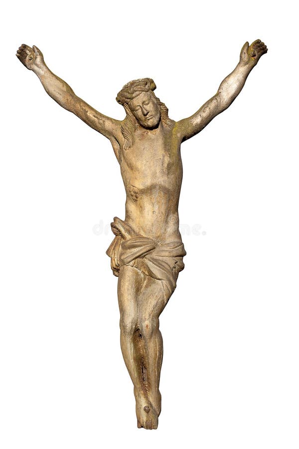 Old statue of Jesus crucified royalty free stock photography Old statue of Jesus crucified royalty free stock photography