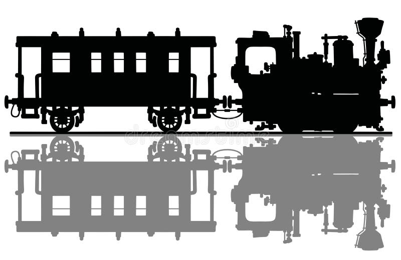 The old steam locomotive and a coach