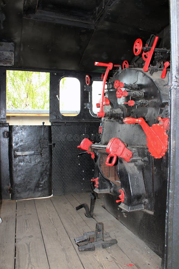 Old steam train interior