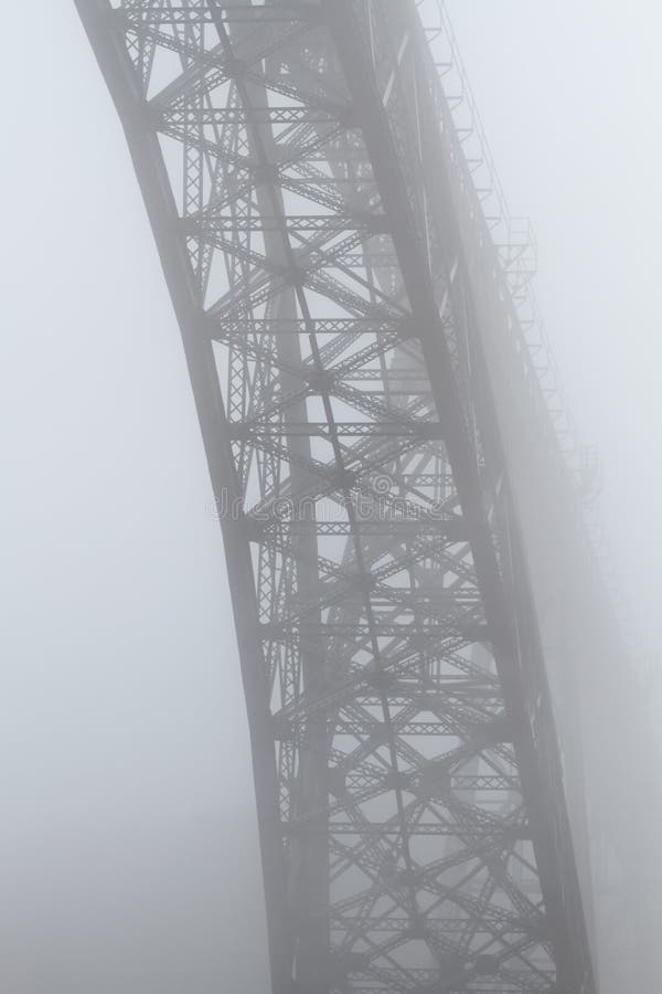 Old steel bridge in the mist