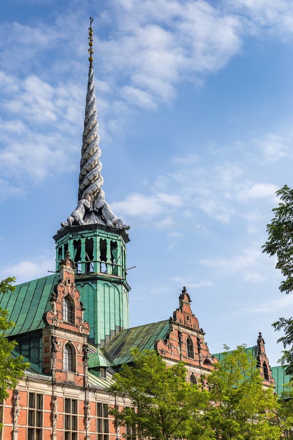 Old Stock Exchange Building Boersen with Tower in Copenhagen, Denmark