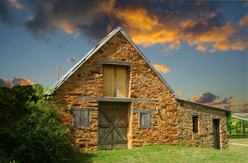 Old Stone Barn stock image. Image of farm, still, barn 