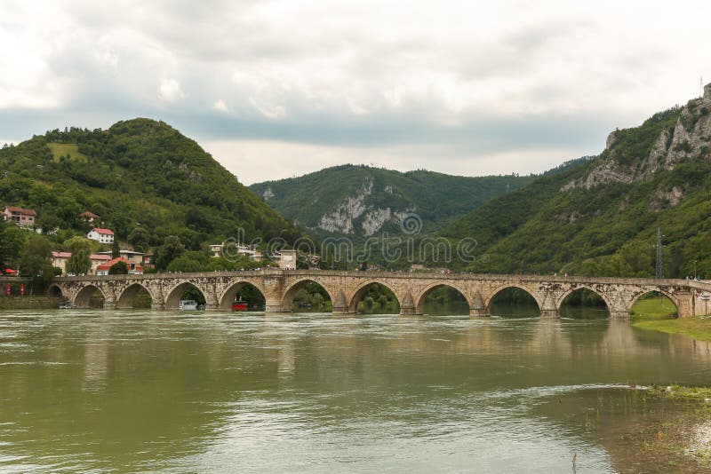 Old Stone Bridge Visegrad Bosnia Editorial Stock Image - Image of ...