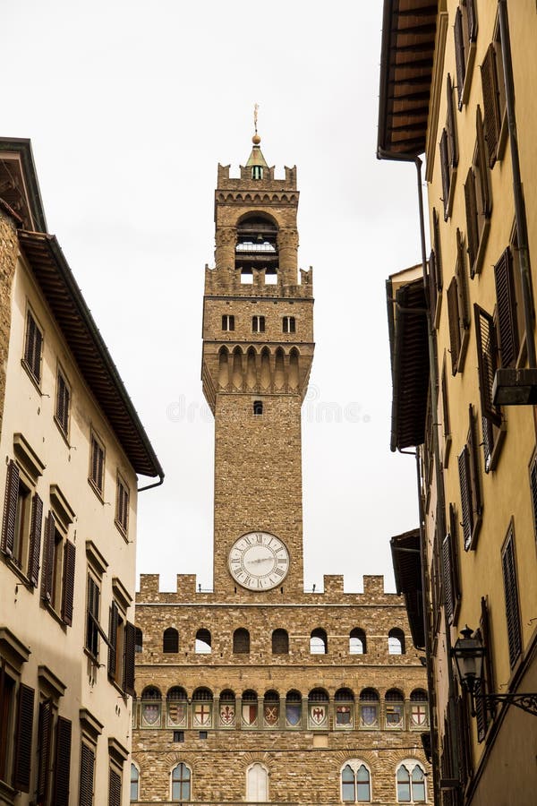 Old Stone Clock Tower in Florence Stock Image Image of holiday