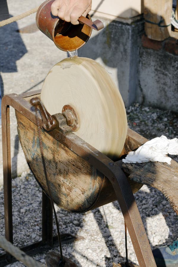 Old stone grinding wheel stock image. Image of sharpen 102462729