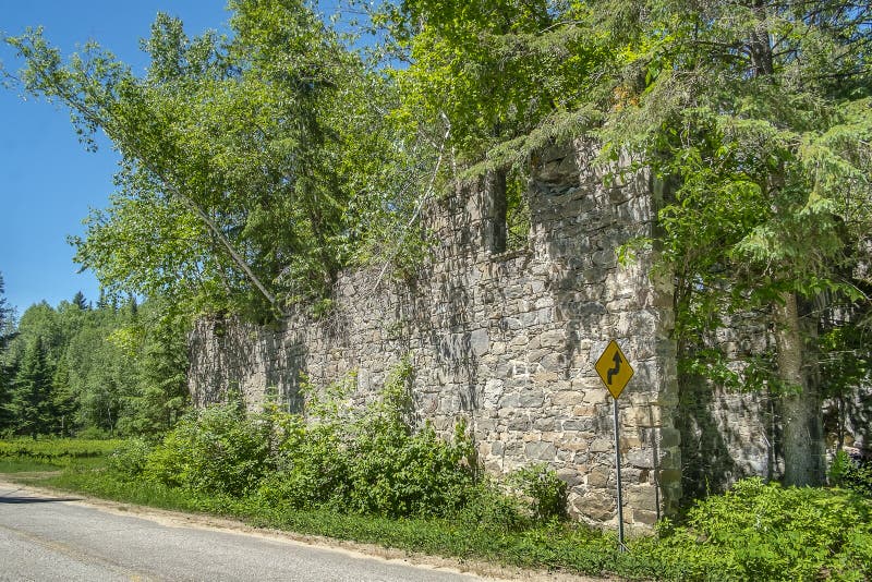 Old stone wall ruins