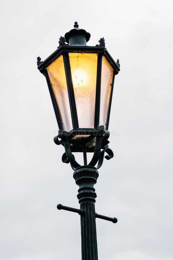 Old street lamp, retro scene stock image
