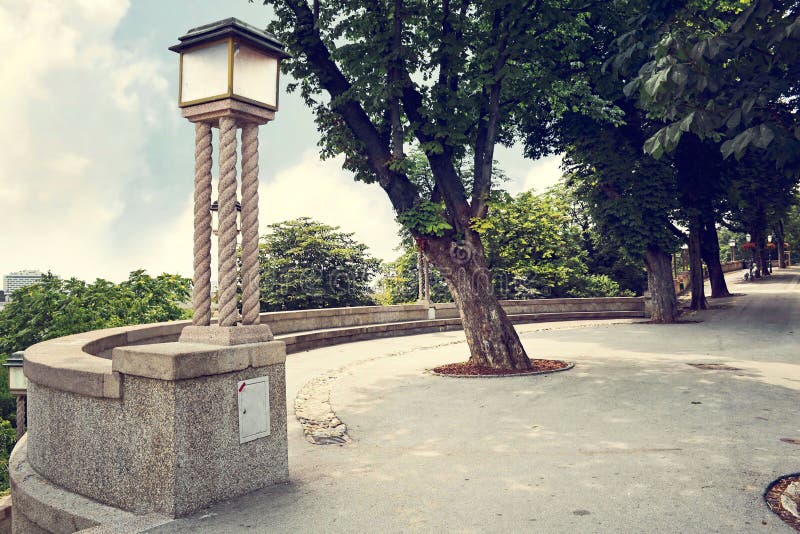 Old street lamp at Strossmayer promenade, Zagreb, Croatia