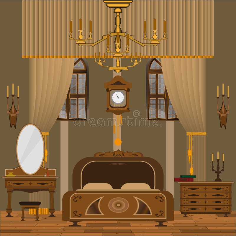 Bedroom interior vector illustration Bedroom interior vector illustration