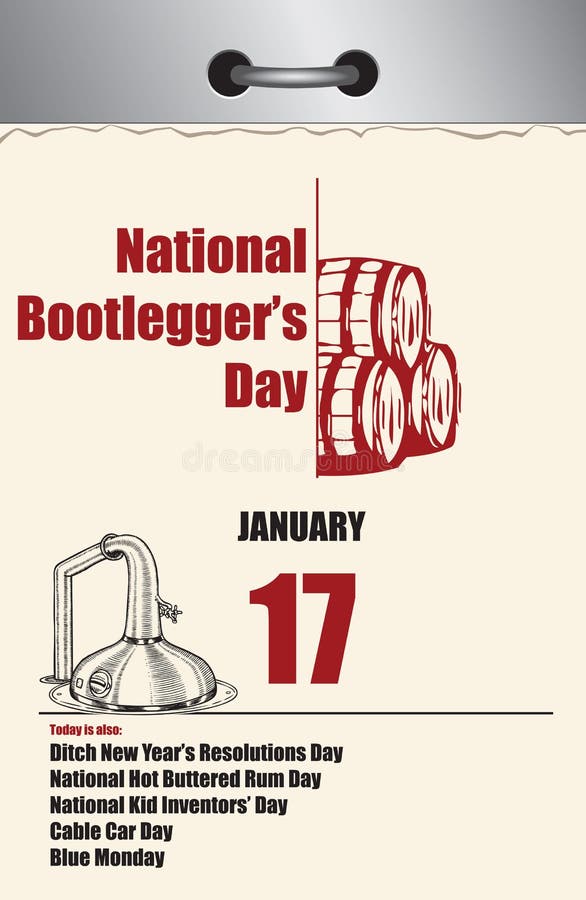 Old Style Calendar Bootleggers Day Stock Vector - Illustration of drink ...