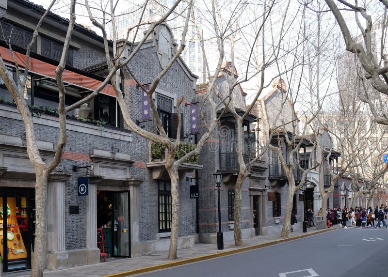 Old style colonial era buildings in the Xintiandi district in Shanghai