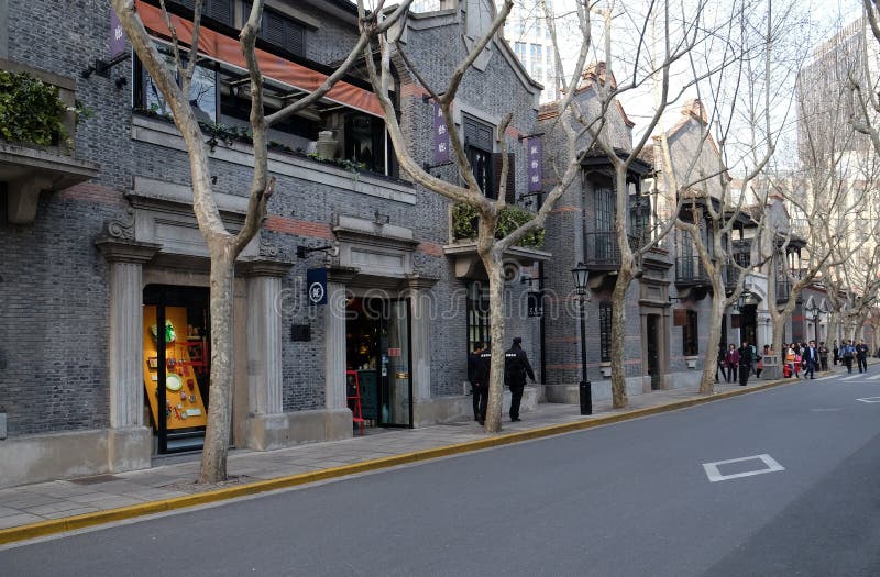 Old style colonial era buildings in the Xintiandi district in Shanghai