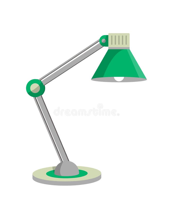 Old Style Desk Lamp Icon In Flat Style Stock Vector Illustration