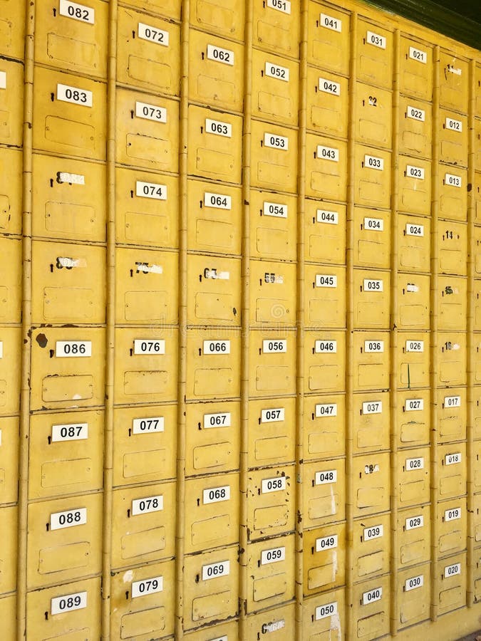 Old Style Mail Post Office Box in Post Office Stock Image Image of
