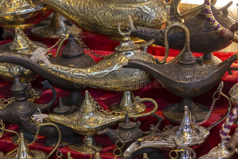 A Old Style Oil Lamp. Aladdin`s Lamp Stock Photo Image of tangier