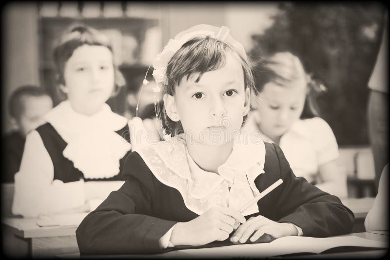 Old Style Photo from Elementary Age Stock Image Image of