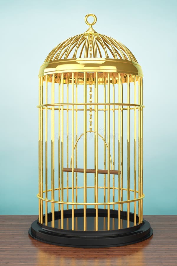 Old Style Photo. Golden Bird Cage Stock Illustration Illustration of closed, cell 55918057