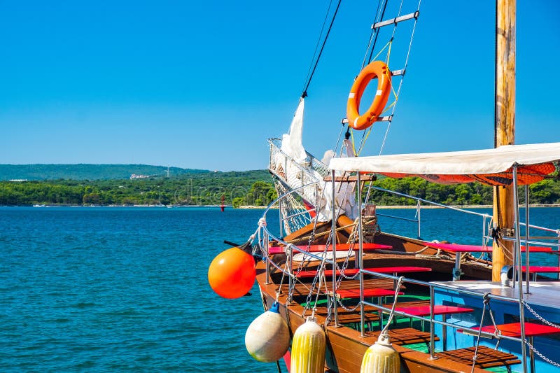 Old style ship on the island of Krk, Adriatic coast, Croatia