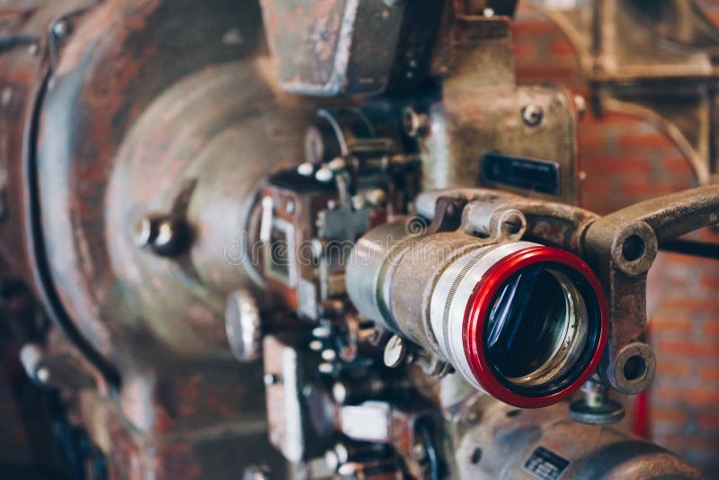 Old style vintage retro wide screen system movie projector, still-life, close-up royalty free stock photography Old style vintage retro wide screen system movie projector, still-life, close-up royalty free stock photography