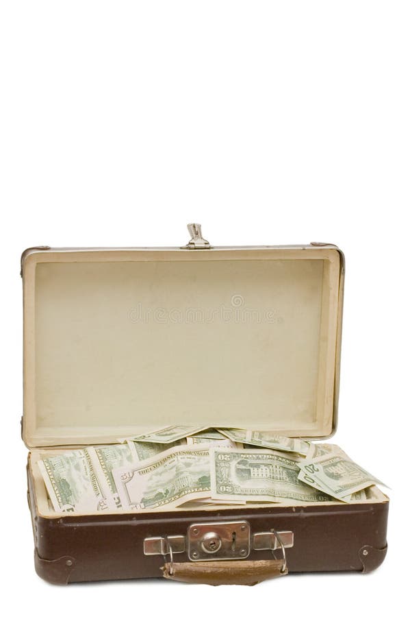Old suitcase full of money stock photo. Image of investment 12568970